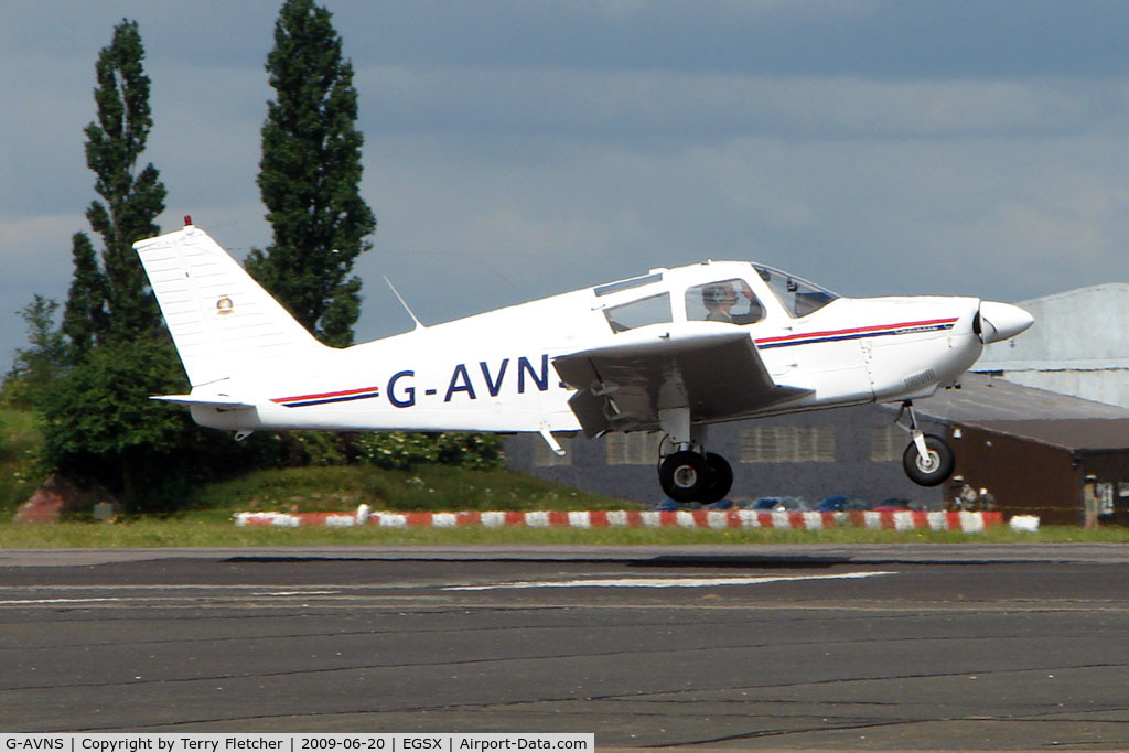 G-AVNS, 1967 Piper PA-28-180 Cherokee C/N 28-4129, Piper PA-28-140 arrives at North Weald on 2009 Air Britain Fly-in Day 1