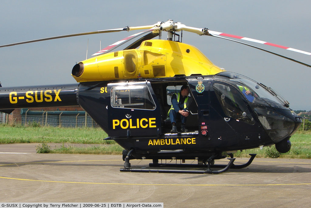 G-SUSX, 1999 McDonnell Douglas MD-902 Explorer C/N 900-00065, Sussex Emergency Services Helicopter at Staverton
