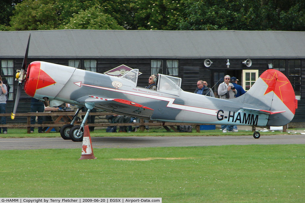 G-HAMM, 1983 Yakovlev Yak-50 C/N 832409, Yak 50 at North Weald on 2009 Air Britain Fly-in Day 1