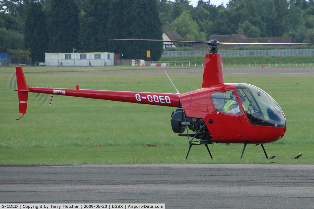 G-CDED, 2004 Robinson R22 Beta C/N 3747, Robinson R22 Beta at North Weald on 2009 Air Britain Fly-in Day 1