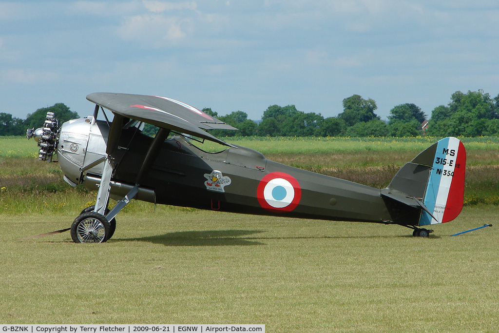 G-BZNK, 1932 Morane-Saulnier MS.315E-D2 C/N 354, MS315E in French Air Force colours at Wickenby on 2009 Wings and Wheel Show