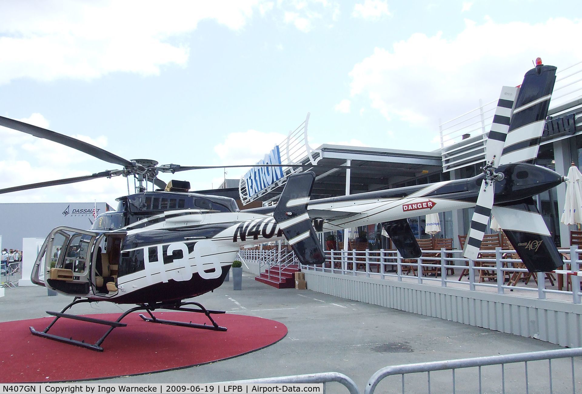 N407GN, 2002 Bell 407 C/N 53539, Bell 407 of Conquistador Helo Services at the Aerosalon 2009, Paris