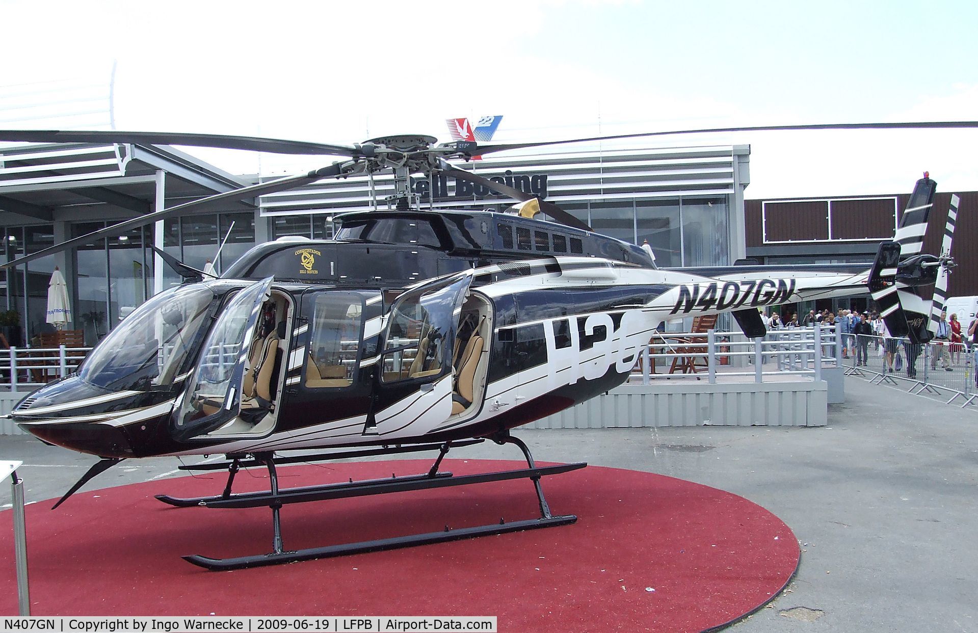 N407GN, 2002 Bell 407 C/N 53539, Bell 407 of Conquistador Helo Services at the Aerosalon 2009, Paris