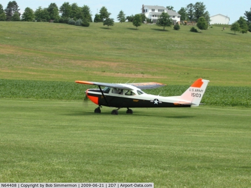 N64408, 1966 Cessna R172E C/N R1720104, Arriving at the Father's Day fly-in; Beach City, Ohio.