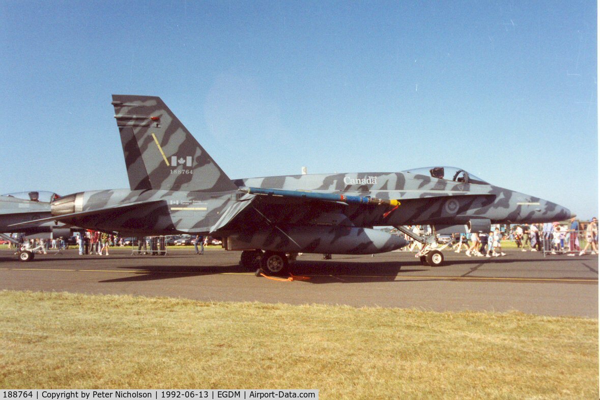 188764, 1986 McDonnell Douglas CF-188A Hornet C/N 0440/A361, CF-18A Hornet of 439 Squadron 1st Canadian Air Division at the 1992 Air Tattoo Intnl at Boscombe Down.