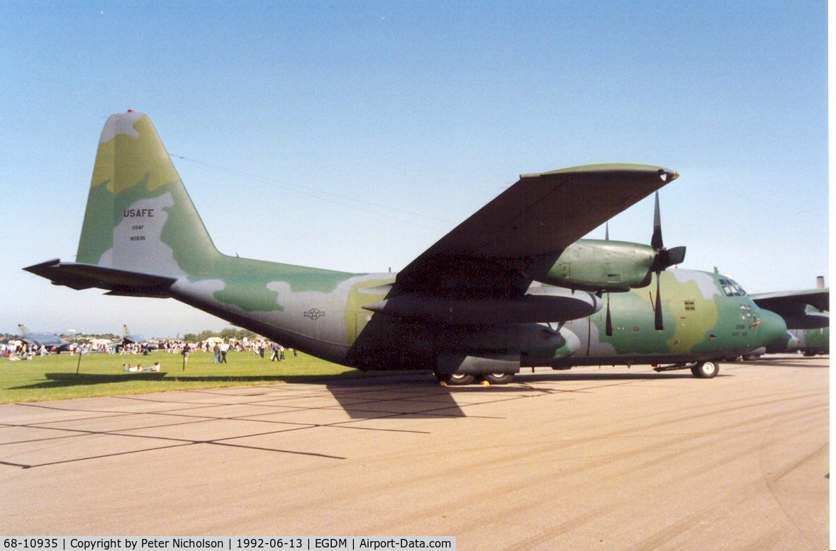 68-10935, 1968 Lockheed C-130E Hercules C/N 382-4315, C-130E Hercules of 37th Airlift Squadron/435th Airlift Wing at the 1992 Air Tattoo Intnl at Boscombe Down.