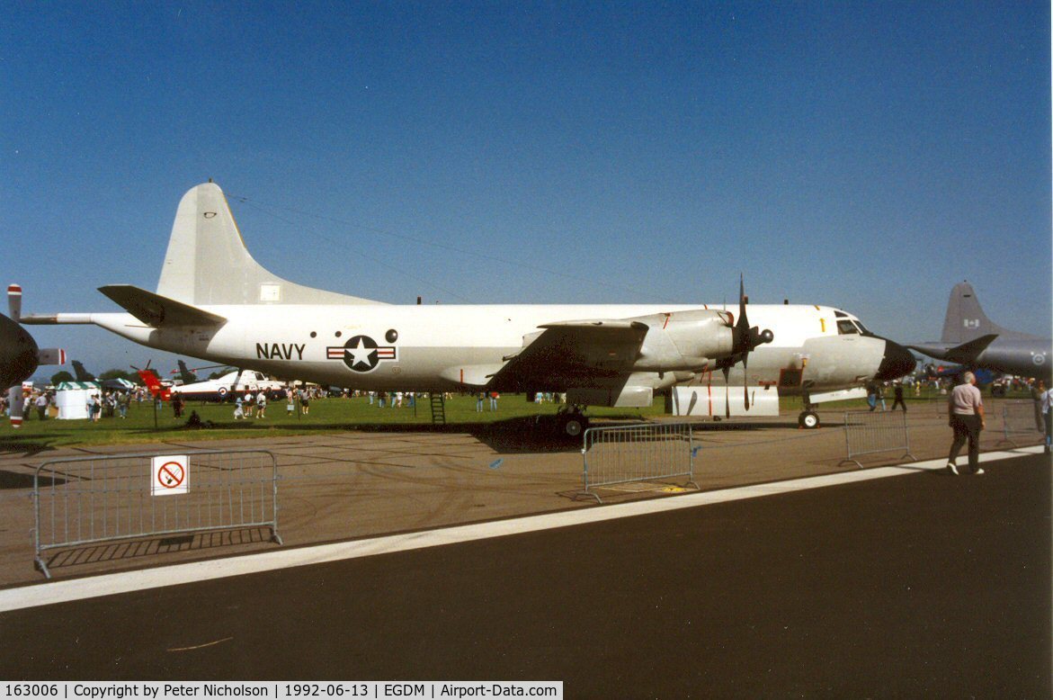 163006, Lockheed P-3C Orion C/N 285A-5813, P-3C Orion of VX-1 at the 1992 Air Tattoo Intnl at Boscombe Down.