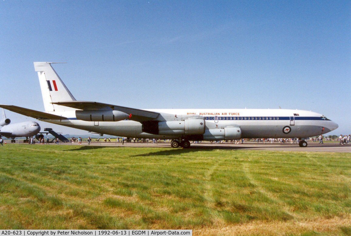 A20-623, 1968 Boeing 707-338C C/N 19623, Boeing 707-338C of 33 Squadron Royal Australian Air Force at the 1992 Air Tattoo Intnl at Boscombe Down.