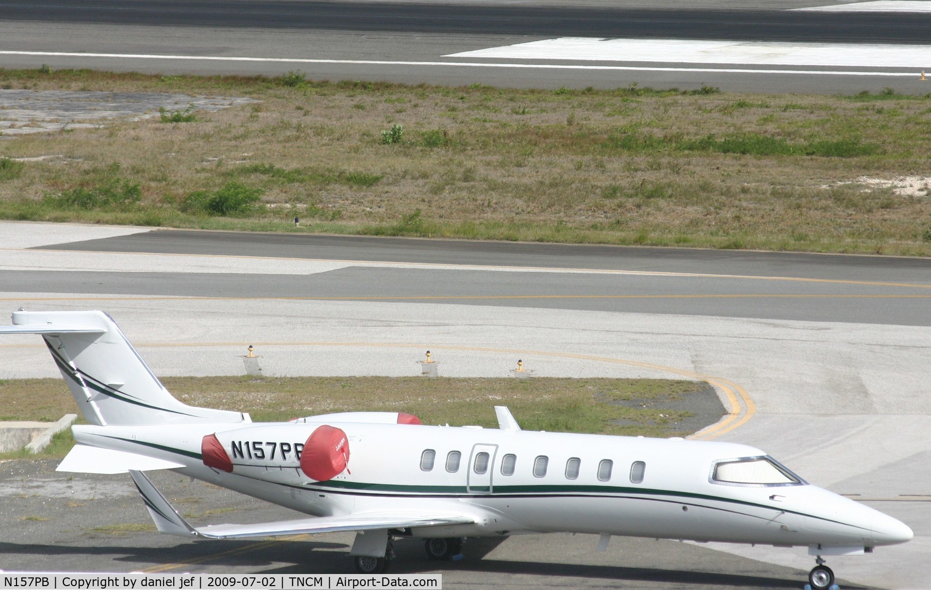 N157PB, 1998 Learjet 45 C/N 030, park at the cargo ramp