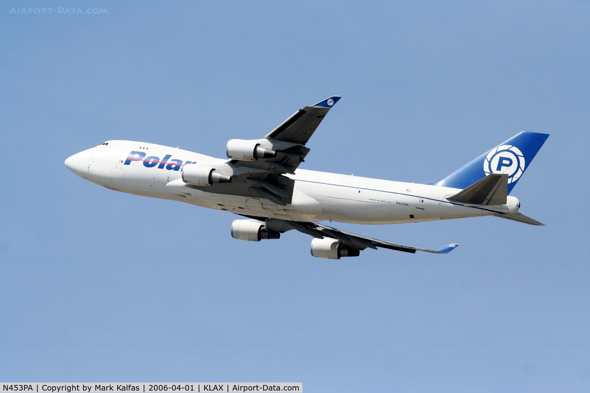 N453PA, 2001 Boeing 747-46NF C/N 30811, Polar 747-46NF Departing RWY 25L KLAX