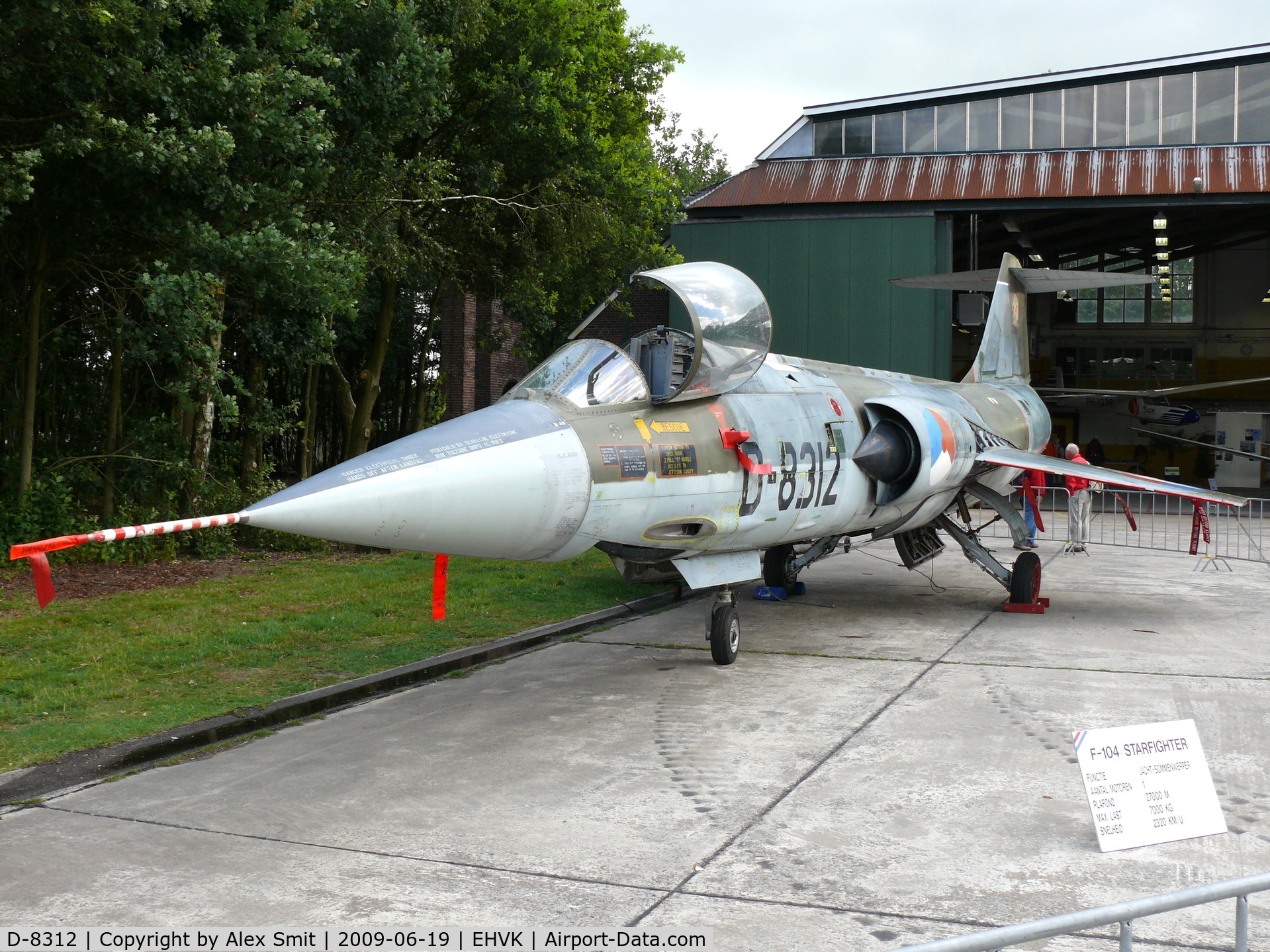 D-8312, Lockheed F-104G Starfighter C/N 683-8312, Lockheed F-104G Starfighter D-8312 Royal Netherlands Air Force preserved at Volkel Airbase