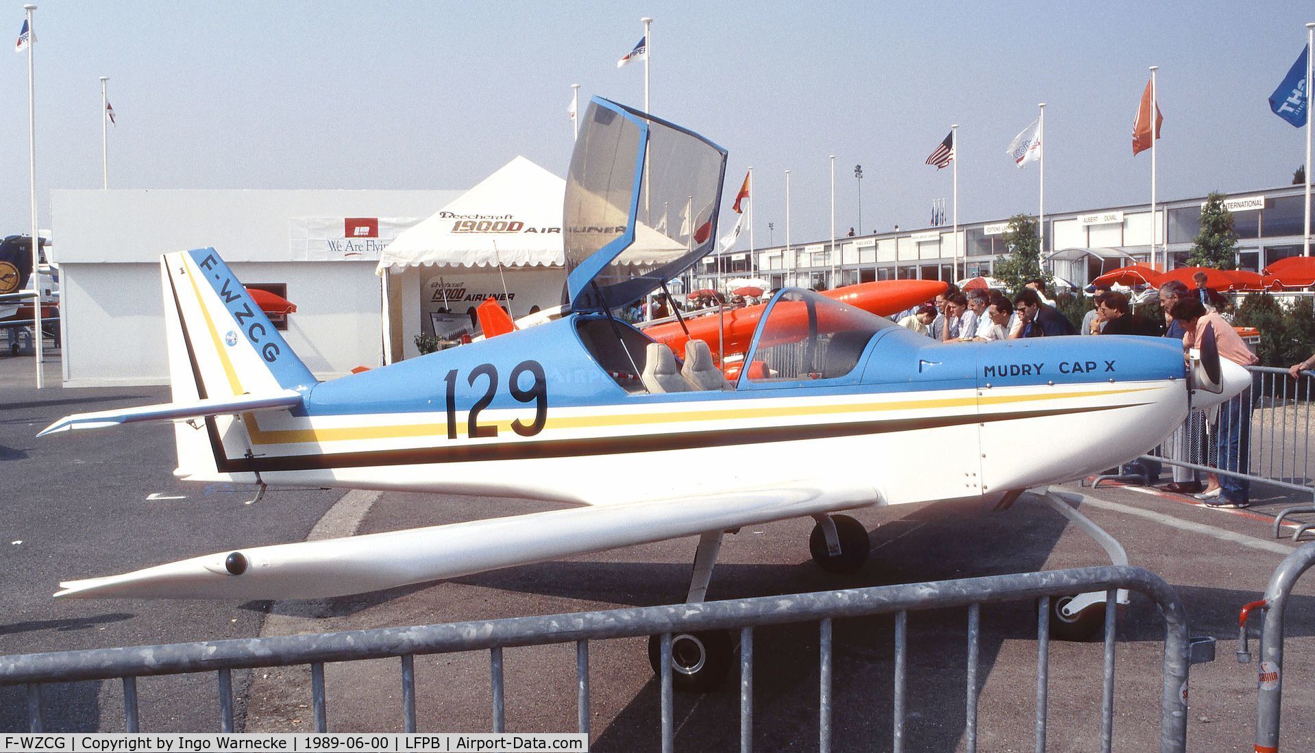 F-WZCG, Mudry CAP X C/N 02, Mudry CAP X (second prototype) at the Aerosalon 1989 Paris