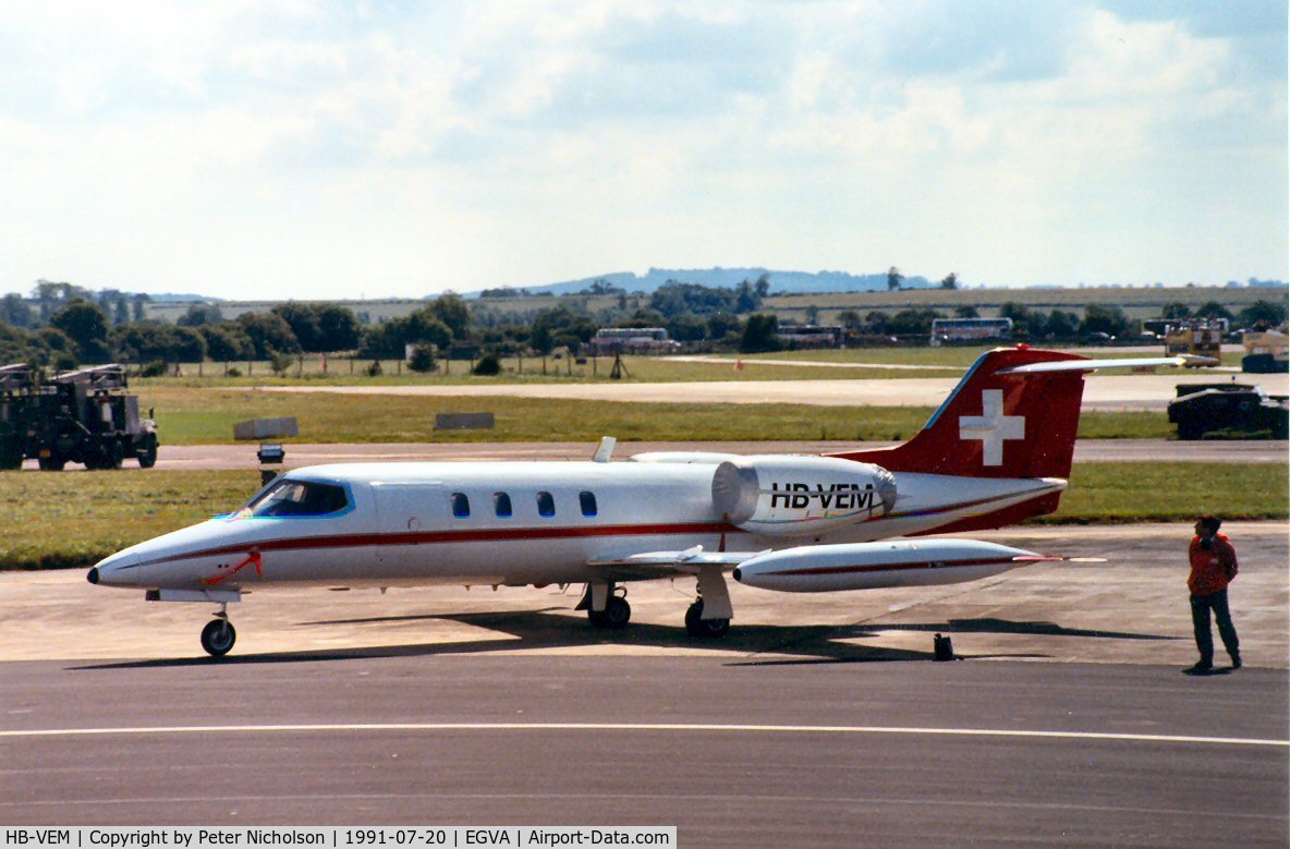 HB-VEM, 1976 Learjet 35A C/N 35A-068, Learjet visitor to the 1991 Intnl Air Tattoo at RAF Fairford.