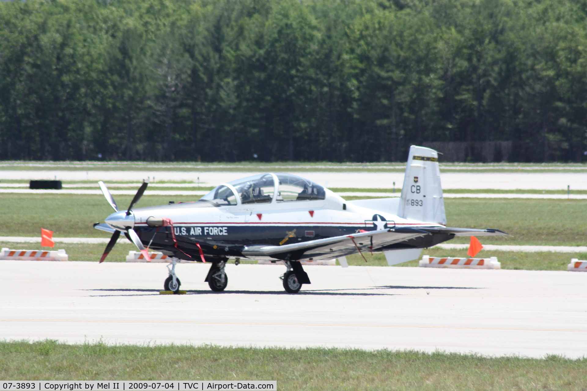 07-3893, 2007 Raytheon T-6A Texan II C/N PT-448, 14th Flying Training Wing, Columbus AFB, Parked
