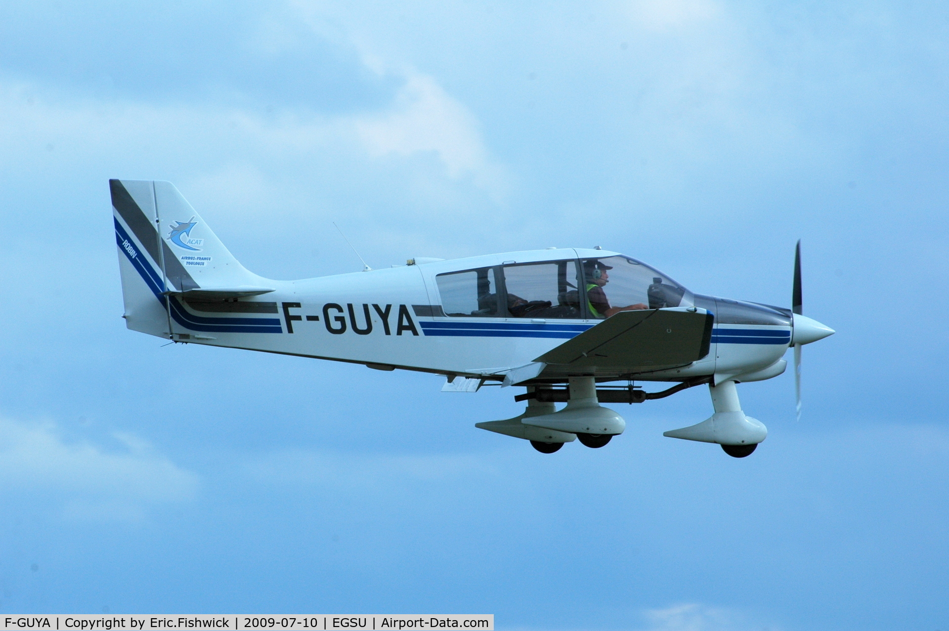 F-GUYA, Robin DR-400-160 Chevalier C/N 2492, F-GUYA departing Duxford Airport