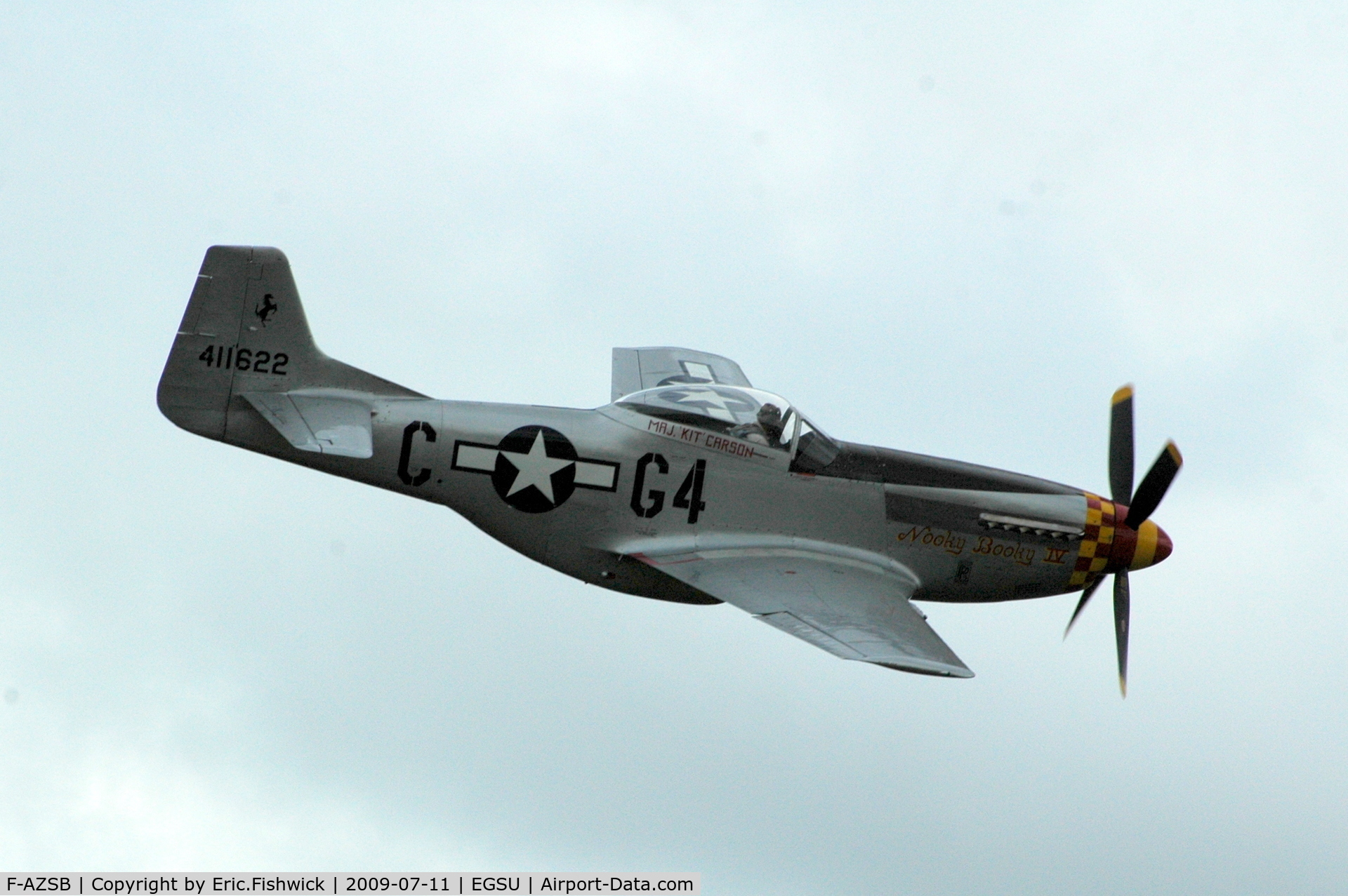 F-AZSB, 1944 North American P-51D Mustang C/N 122-40967, 42. 'Nooky Booky IV' at Duxford Flying Legends Air Show July 09