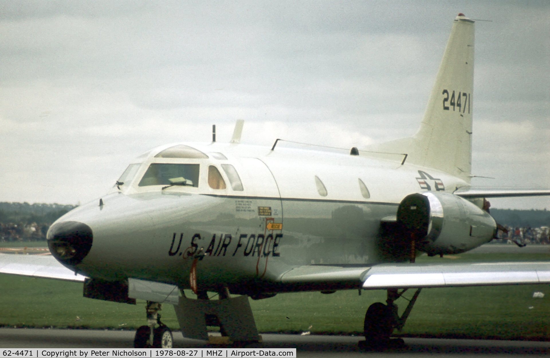 62-4471, 1962 North American CT-39A Sabreliner C/N 276-24, CT-39A Sabreliner of 58th Military Airlift Squadron on display at the 1978 Mildenhall Air Fete.