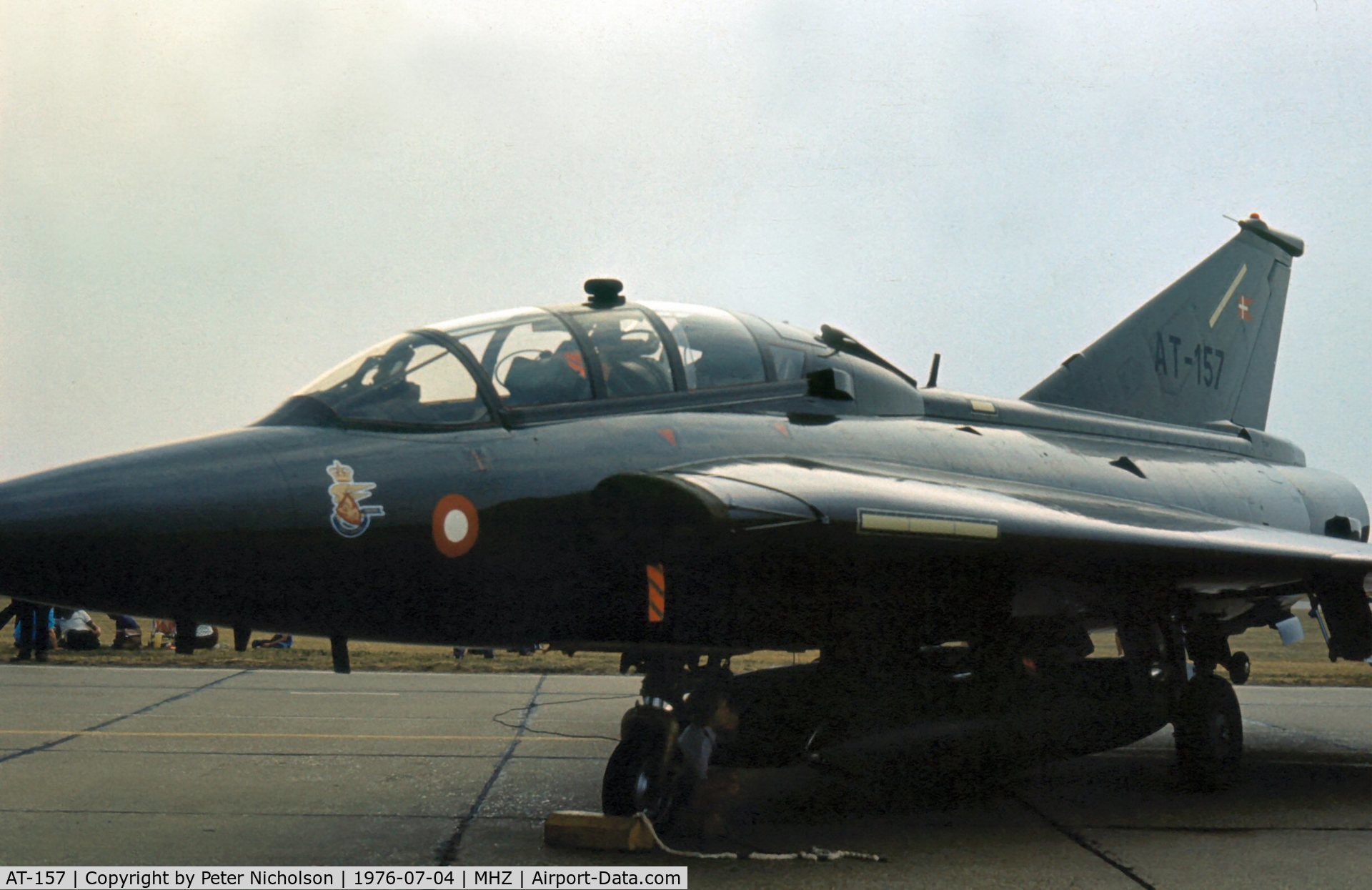 AT-157, 1976 Saab TF-35 Draken C/N 35-1157, Sk-35XD Draken of Esk 725 Royal Danish Air Force at the 1976 Mildenhall Air Fete.