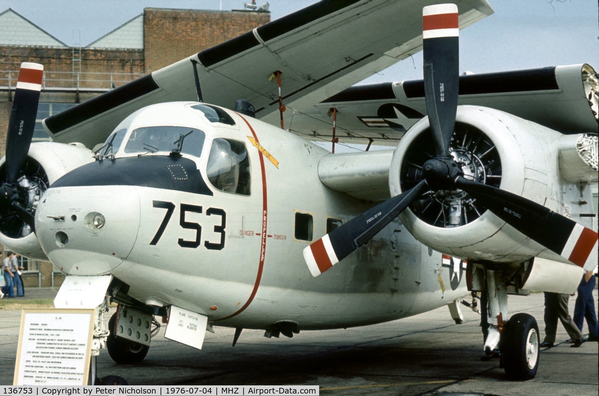 136753, Grumman C-1A Trader C/N 6, Another view of the Naval Air Facility at Mildenhall's C-1A Trader at the 1976 Air Fete.