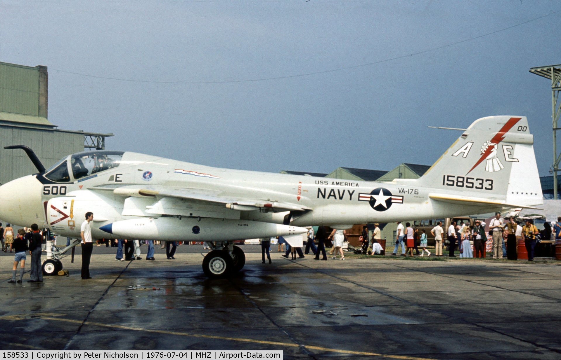 158533, Grumman A-6E Intruder C/N I-516, A-6E Intruder of Attack Squadron VA-176 aboard USS America at the 1976 Mildenhall Air Fete.