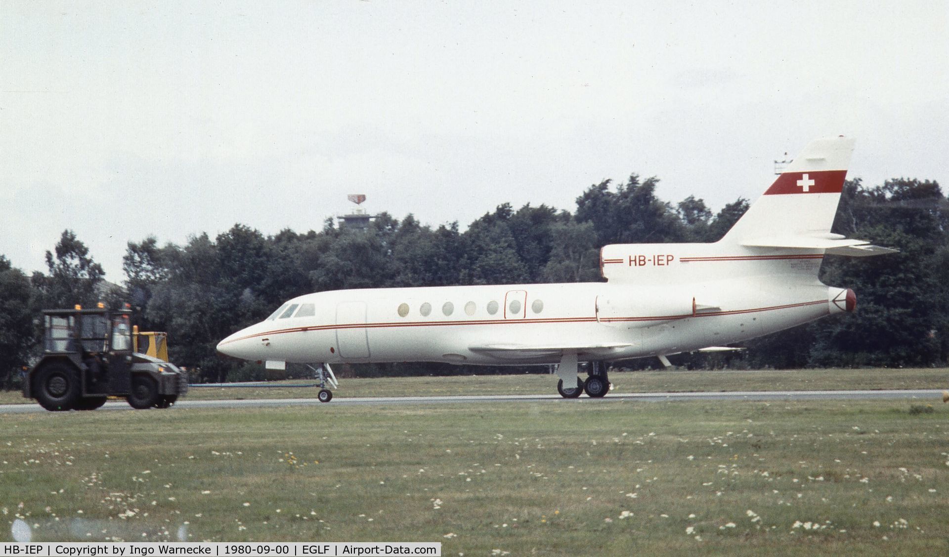 HB-IEP, 1981 Dassault Falcon 50 C/N 067, Dassault Falcon 50 at Farnborough International 1980