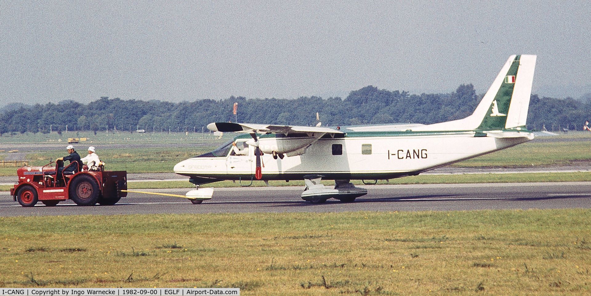 I-CANG, SIAI-Marchetti SF-600 Canguro C/N 01, SIAI-Marchetti SF.600TP Canguro at Farnborough International 1982