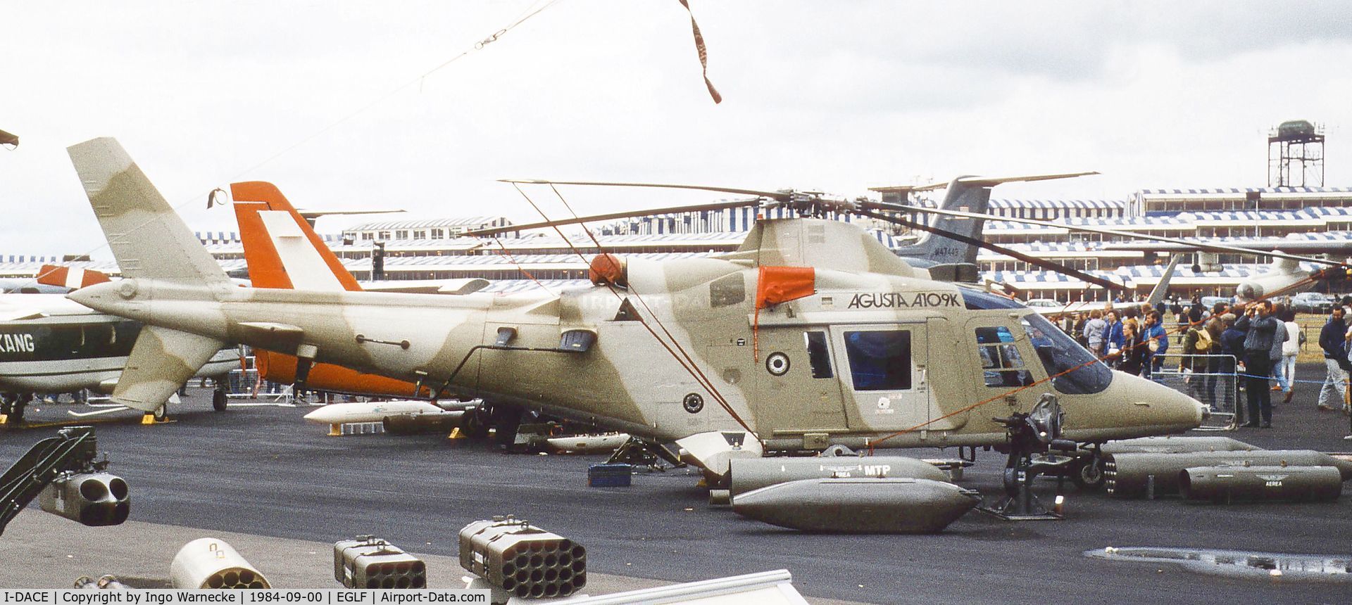 I-DACE, 1984 Agusta A-109K-2 C/N 7340, Agusta A.109K at Farnborough International 1984