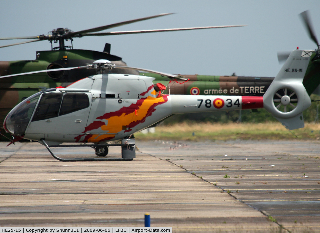 HE25-15, 2001 Eurocopter EC-120B Colibri C/N 1232, Used as spare during LFBC Airshow 2009