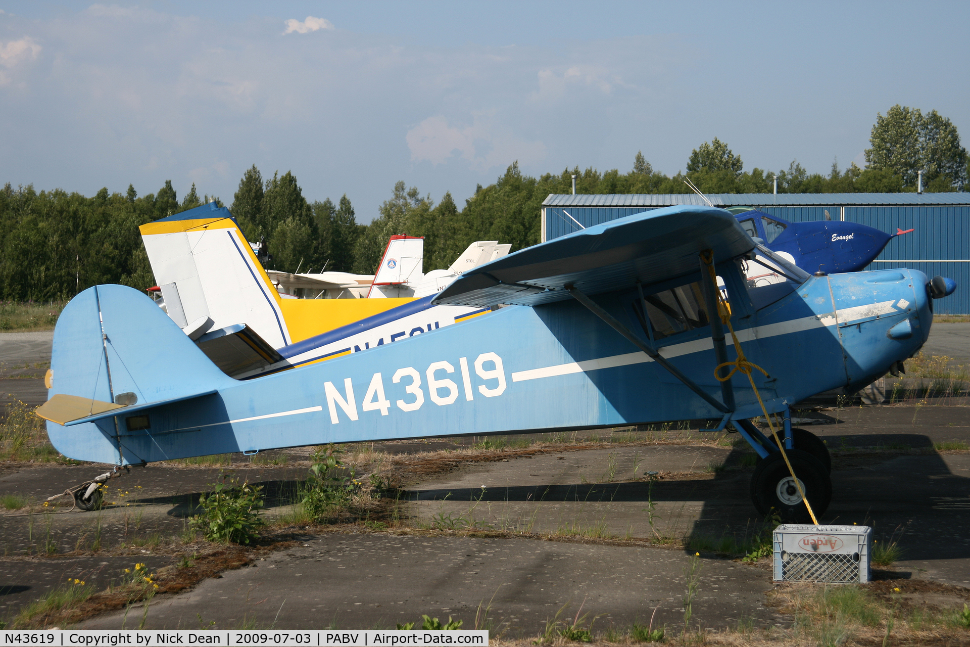N43619, 1946 Taylorcraft BC12-D C/N 7278, PABV