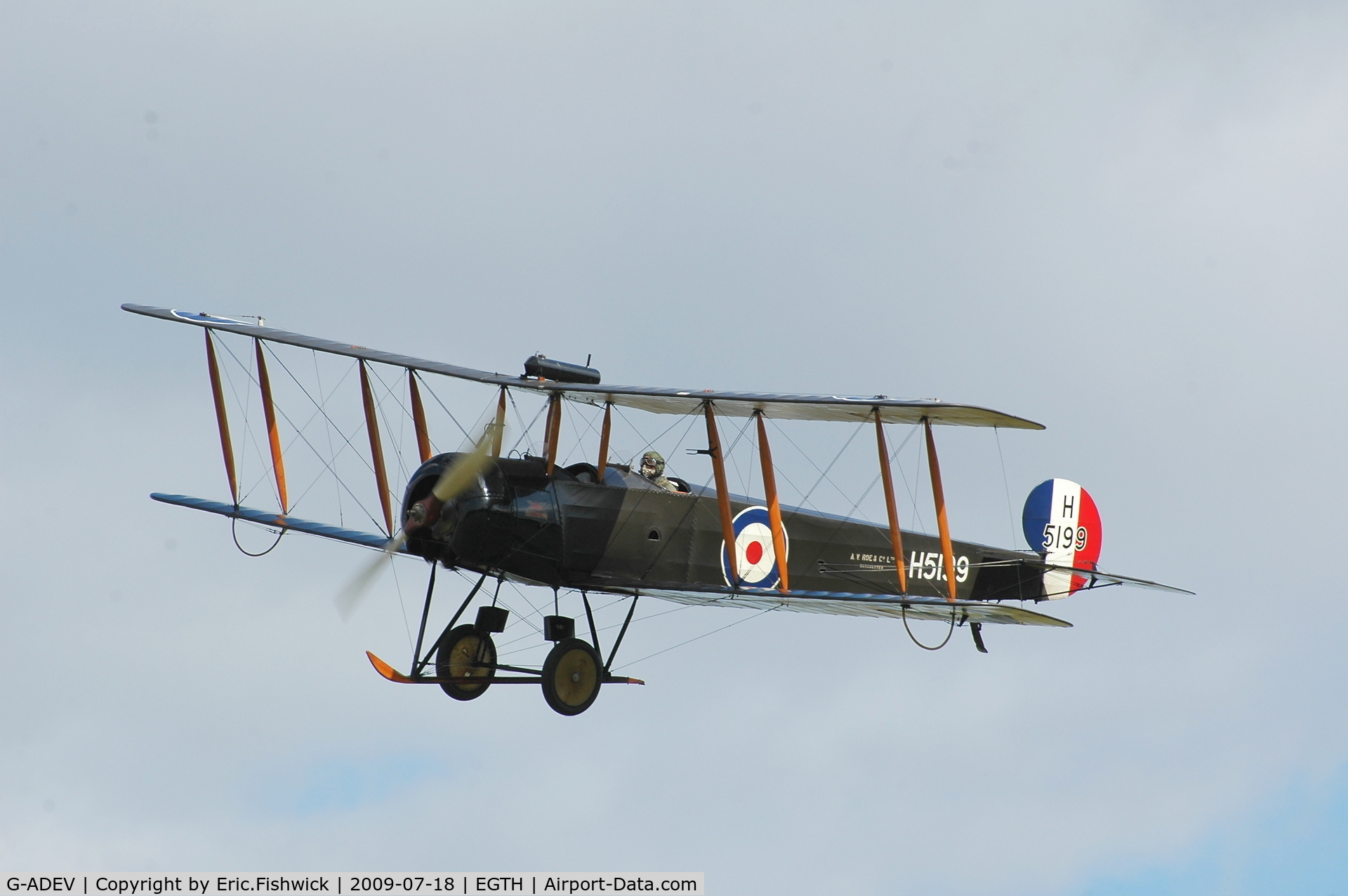 G-ADEV, 1918 Avro 504K C/N R3/LE/61400, 43. G-ADEV at Shuttleworth Evening Air Display July 09