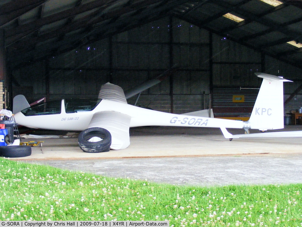 G-SORA, 1991 Glaser-Dirks DG-500/22 Elan C/N 5E35S7, at the York Gliding Centre, Rufford