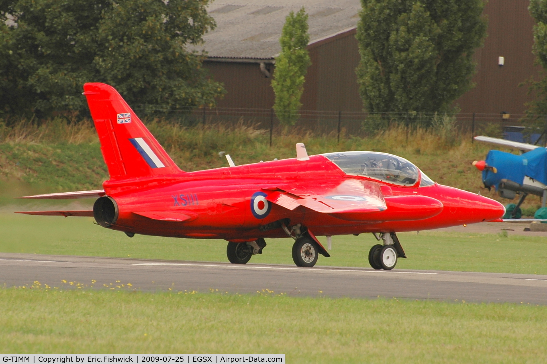 G-TIMM, 1962 Folland Gnat T.1 C/N FL519, XSIII departing North Weald Airfield