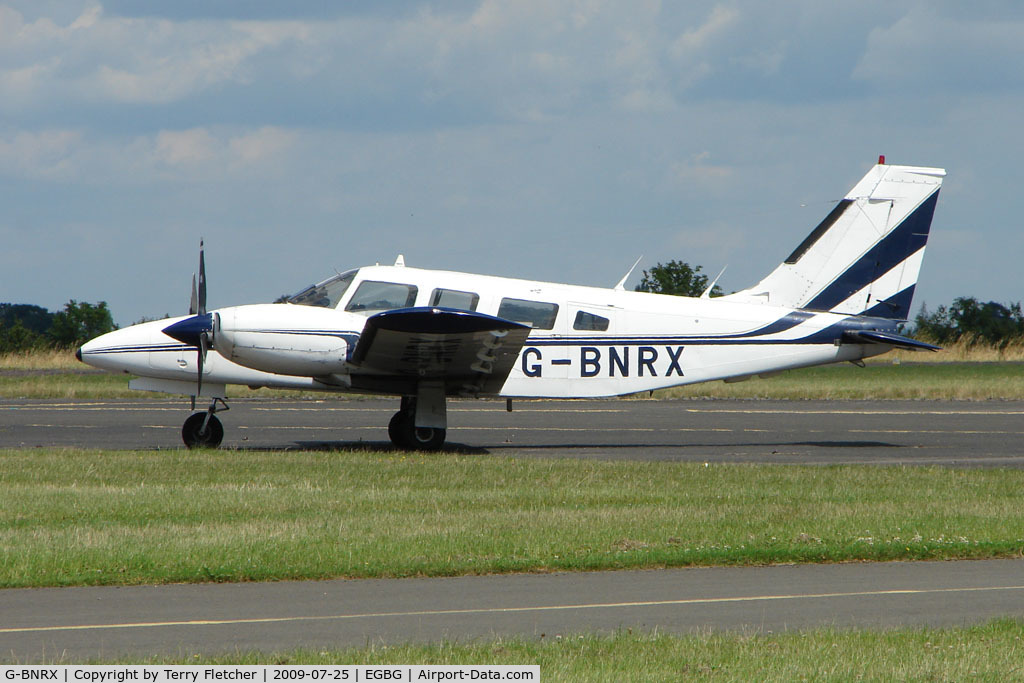 G-BNRX, 1979 Piper PA-34-200T Seneca II C/N 34-7970336, Piper Seneca II at Leicester on 2009 Homebuild Fly-In day
