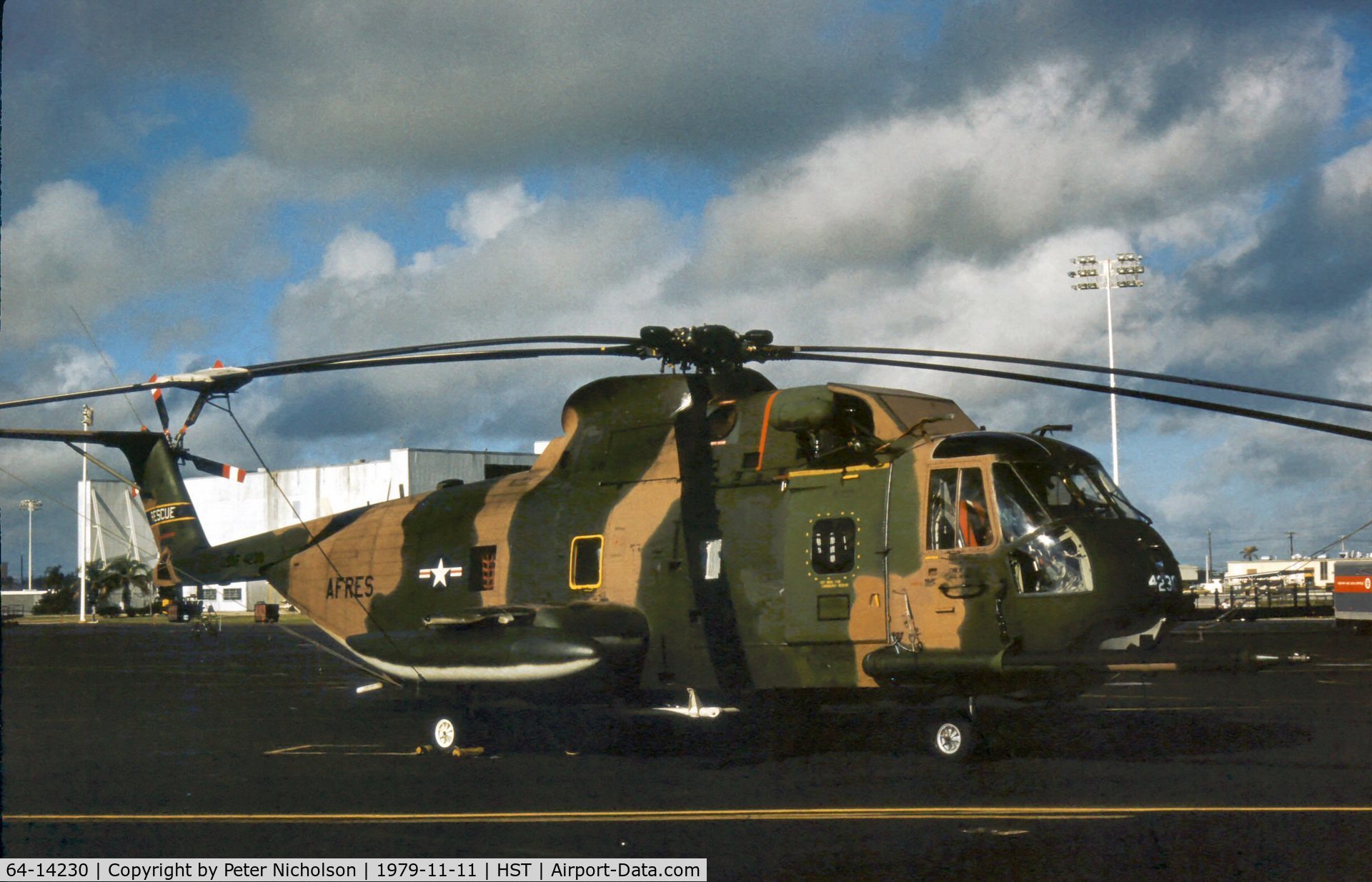 64-14230, 1964 Sikorsky HH-3E Jolly Green Giant C/N 61-533, HH-3E, believed assigned to the 38th Aerospace Rescue & Recovery Squadron at the 1979 Homestead AFB Open House.