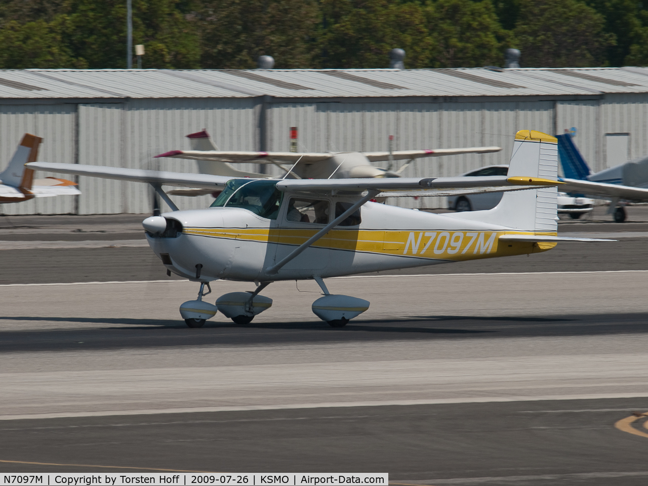 N7097M, 1958 Cessna 175 Skylark C/N 55397, N7097M departing from RWY 21