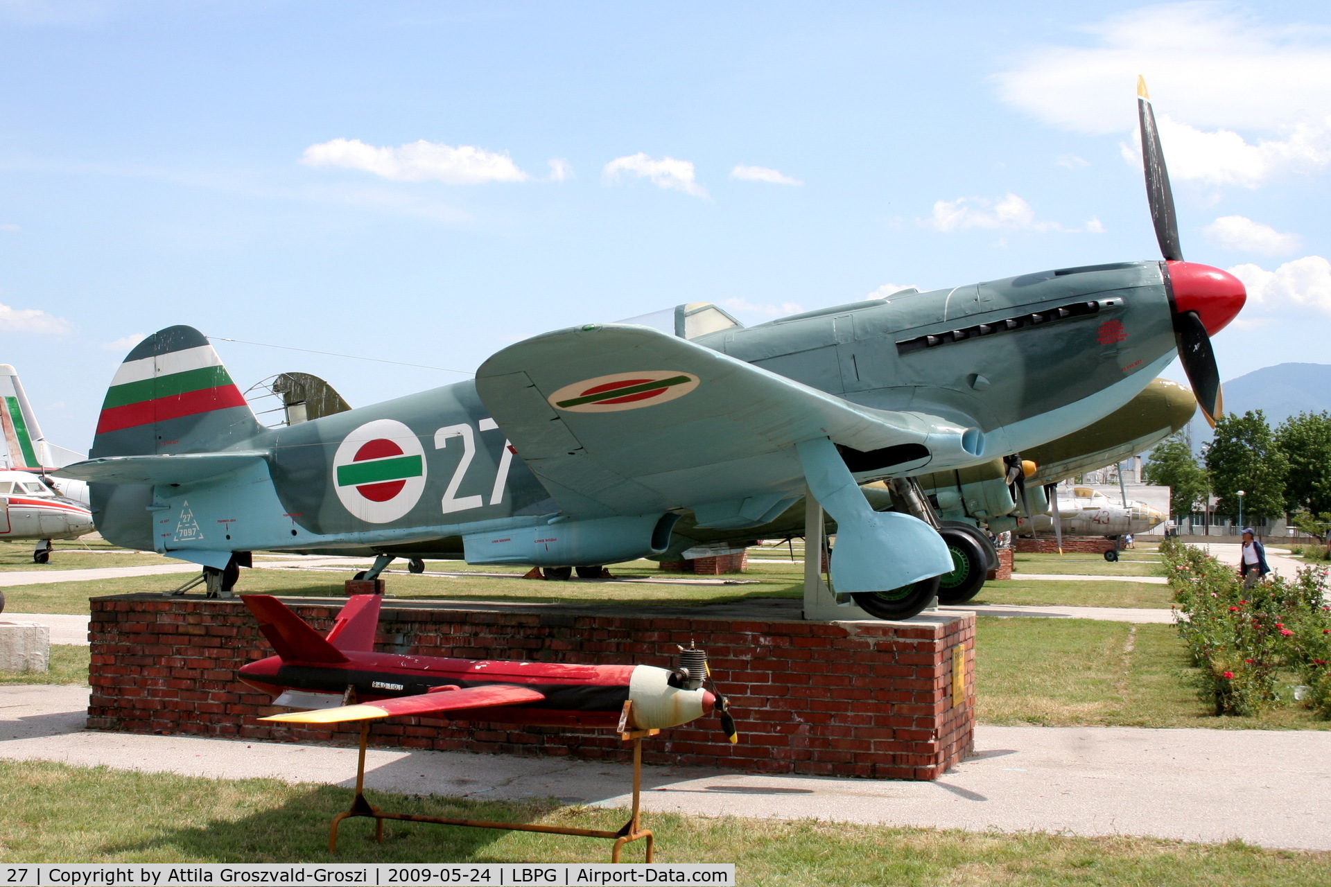 27, 1945 Yakovlev Yak-9U C/N 42 166 927, Bulgarian Museum of Aviation, Plovdiv-Krumovo (LBPG). - He was exhibited with a 7 page number beforehand.