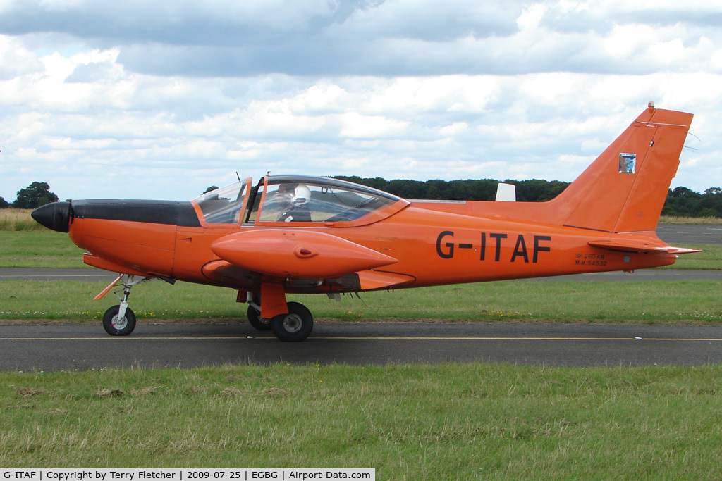 G-ITAF, 1983 SIAI-Marchetti SF-260AM C/N 40-013/690, ex Italian AF MM 54532 at Leicester on 2009 Homebuild Fly-In day
