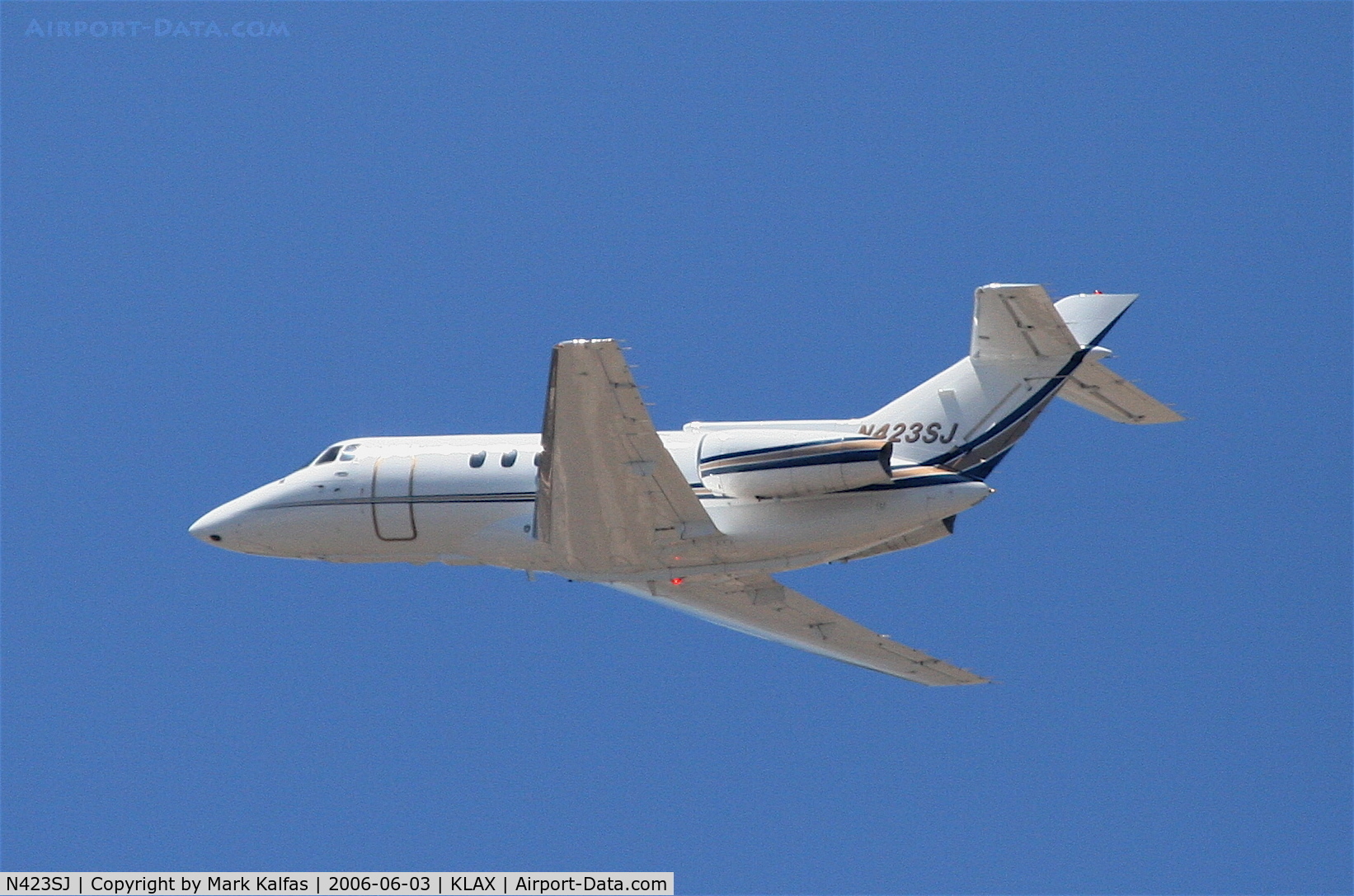 N423SJ, British Aerospace BAe.125 Series 800A C/N 258135, British Aerospace BAE 125 SERIES 800A, N423SJ departing 25L KLAX.