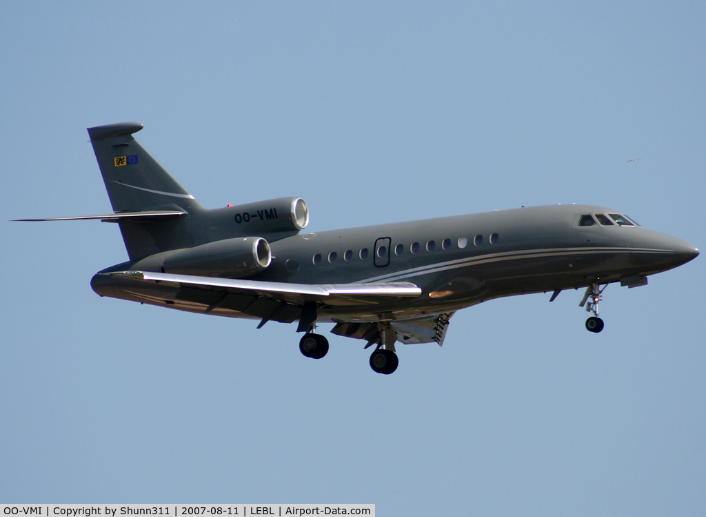 OO-VMI, 2005 Dassault Falcon 900DX C/N 603, Landing rwy 25R