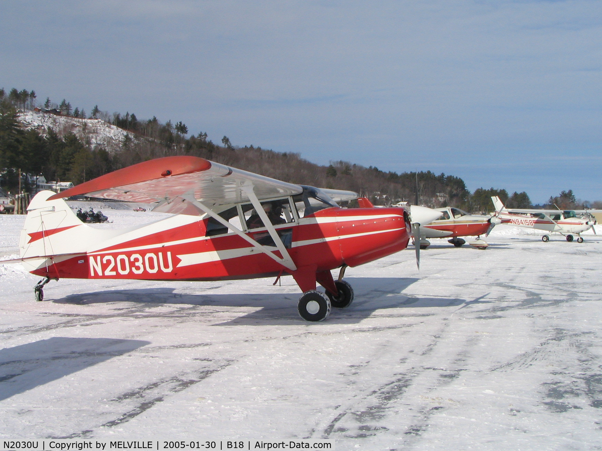 N2030U, 1969 Maule M-4-220C Strata Rocket C/N 2026C, Maule M4-220C on ice in Alton Bay, NH  Jan 2005