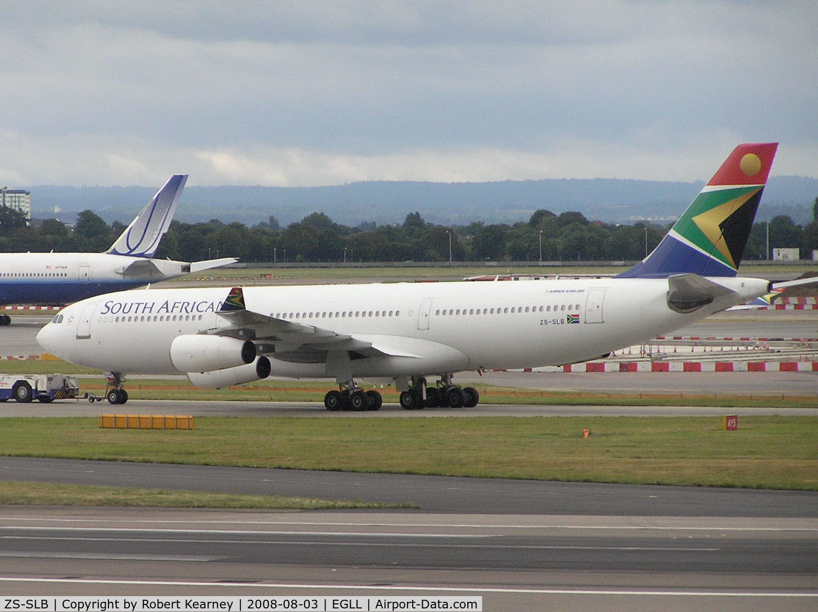 ZS-SLB, 1993 Airbus A340-211 C/N 011, South African pushing back