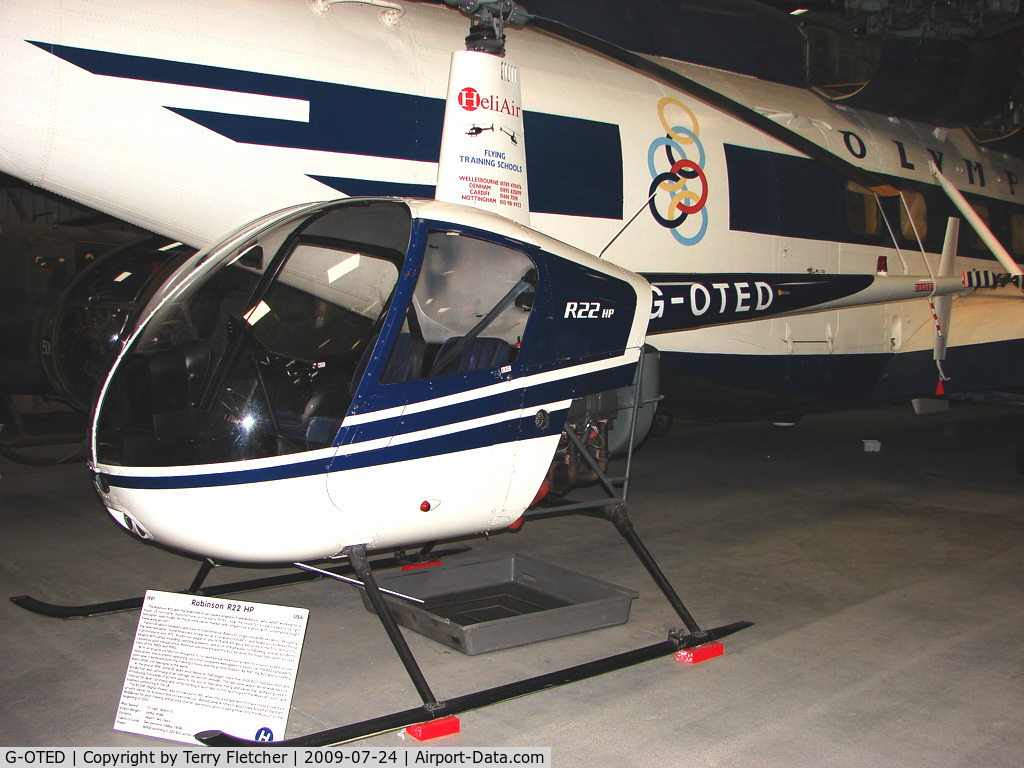 G-OTED, 1981 Robinson R22 C/N 0209, Robinson R22HP - Exhibited in the International Helicopter Museum , Weston-Super Mare , Somerset , United Kingdom