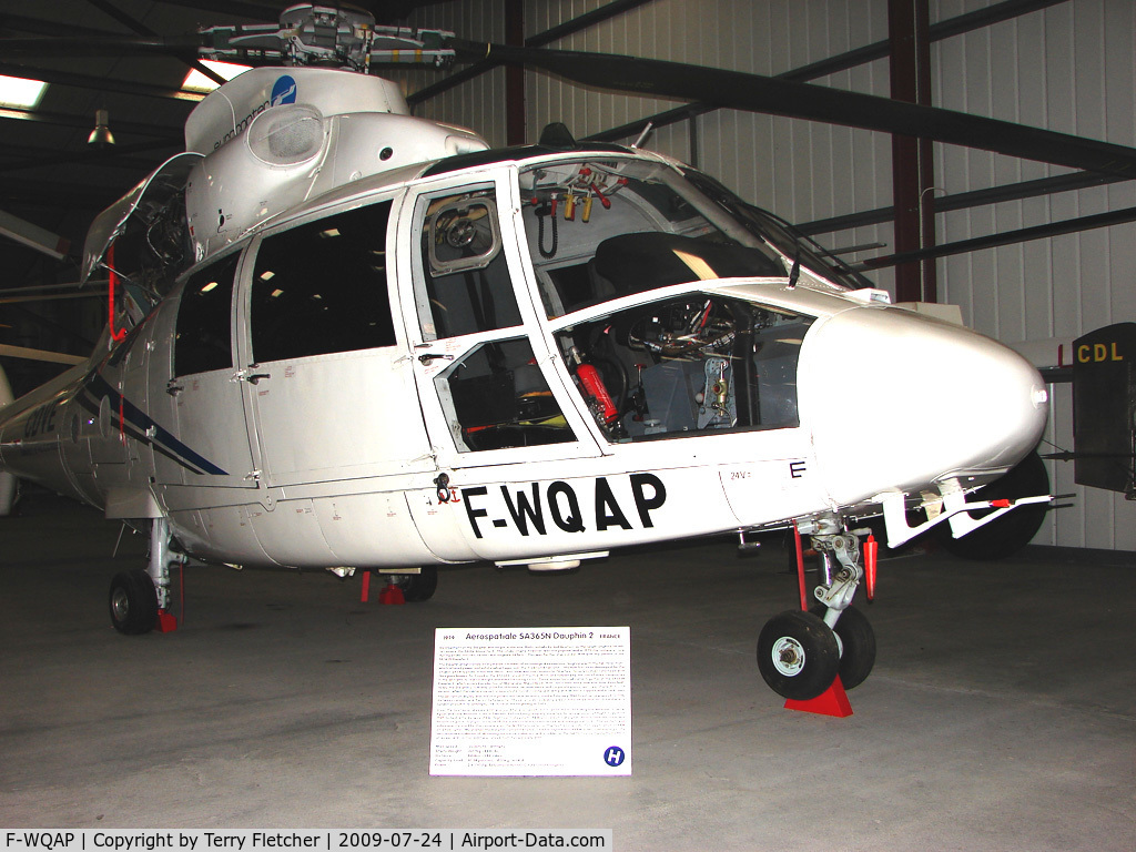 F-WQAP, Eurocopter SA365N Dauphin C/N 6001, SA365N Dauphin Exhibited in the International Helicopter Museum , Weston-Super Mare , Somerset , United Kingdom