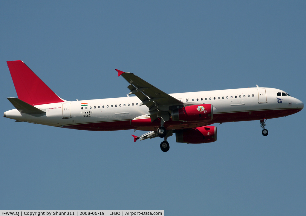 F-WWIQ, 2008 Airbus A320-232 C/N 3543, C/n 3543 - To be VT-DNT