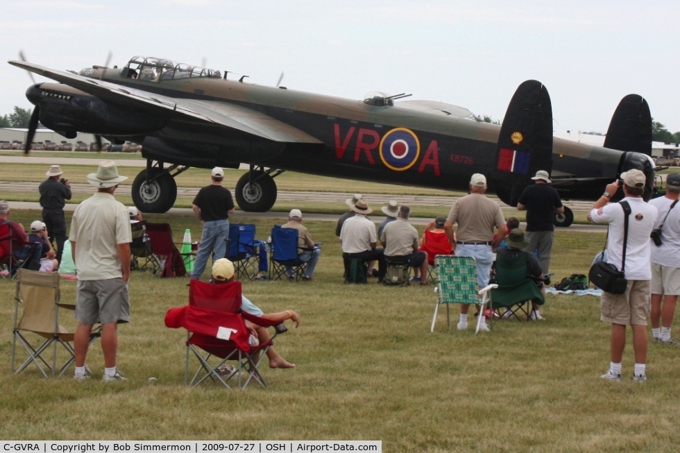 C-GVRA, 1945 Victory Aircraft Avro 683 Lancaster BX C/N FM 213 (3414), Arriving at Airventure 2009 - Oshkosh, Wisconsin