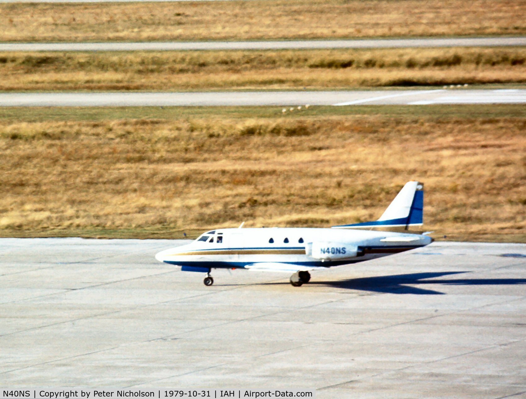 N40NS, 1973 North American Sabre 40A C/N 282-126, Sabre 40A at Houston International in October 1979.