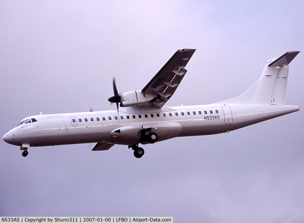 N533AS, 1996 ATR 72-212 C/N 460, Landing rwy 32L on return to lessor...