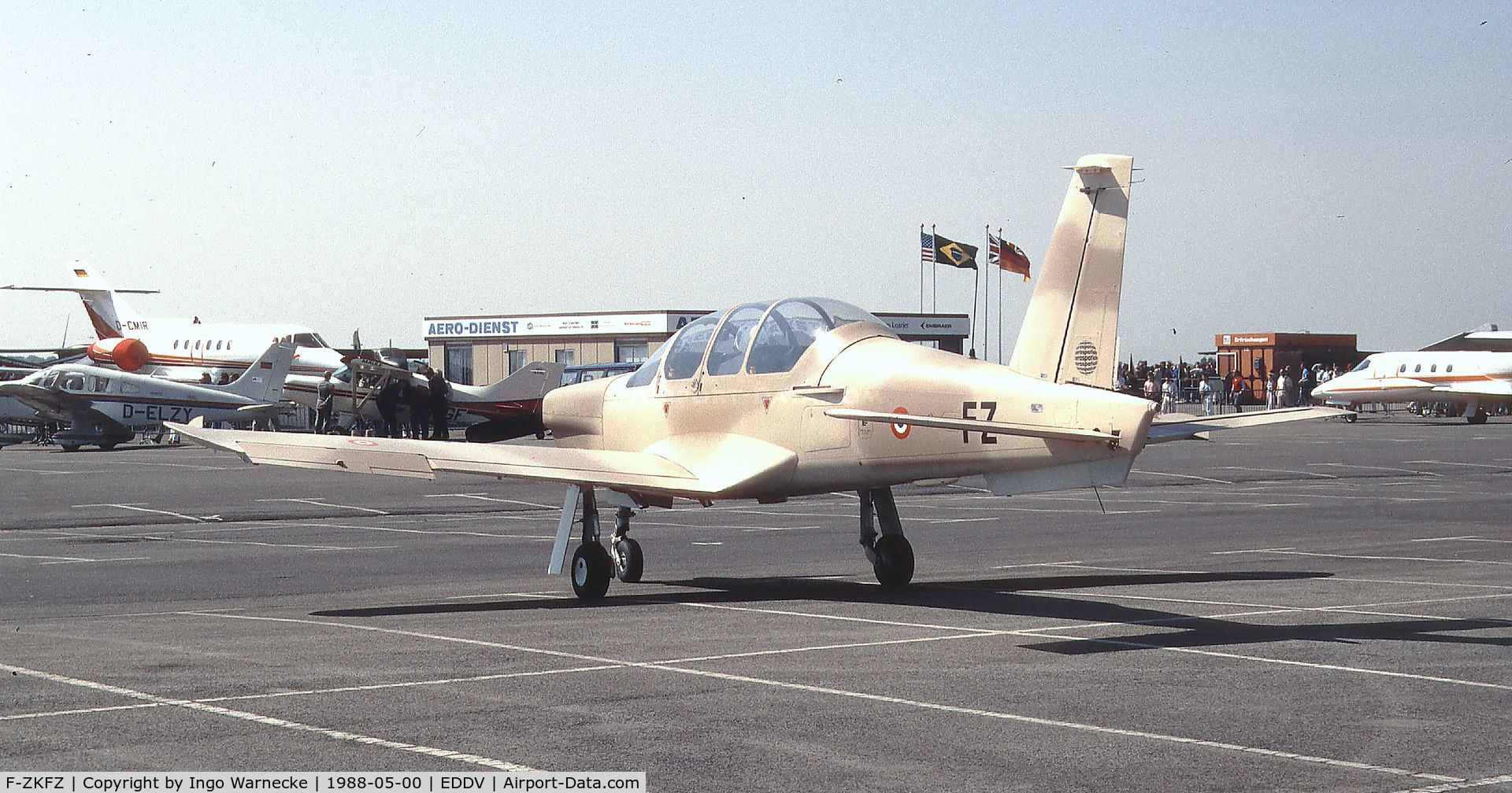 F-ZKFZ, Socata TB-30 C/N 03, SOCATA TB-30 Epsilon Co. demonstrator with pseudo AF markings (FZ) at the ILA 1988, Hannover