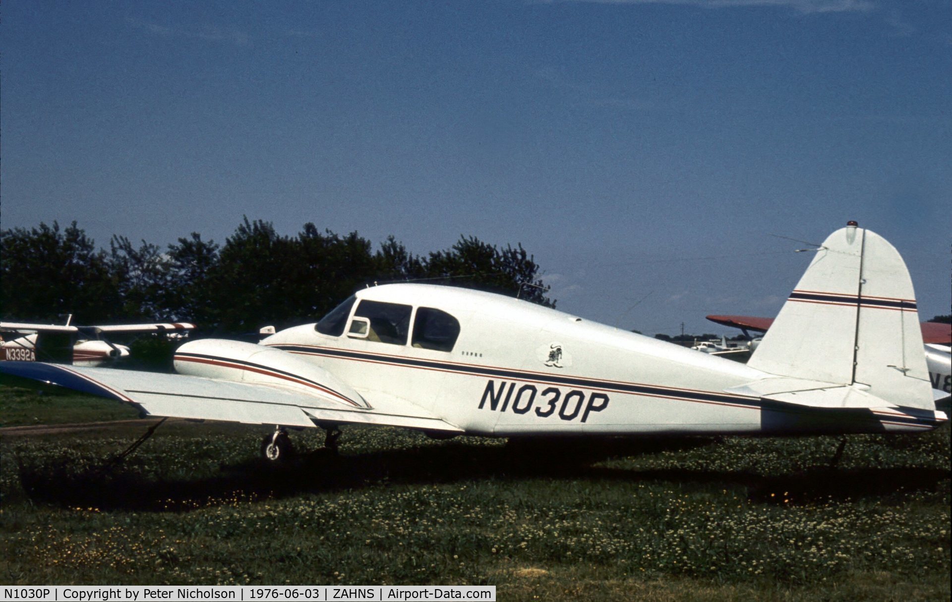 N1030P, Piper PA-23 C/N 2332, This PA-23 Apache was parked at Zahns Airport, Amityville, Long Island in the Summer of 1976. The airport closed in 1980.