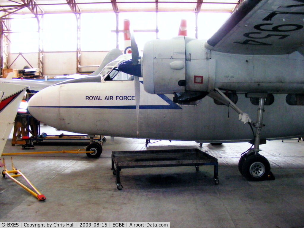 G-BXES, 1957 Hunting Percival P-66 Pembroke C1 C/N PAC/W/3032, Air Atlantique Ltd, displaying its former RAF ID XL954